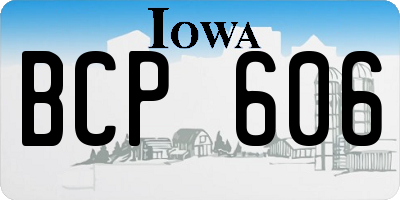 IA license plate BCP606