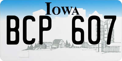 IA license plate BCP607