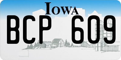 IA license plate BCP609