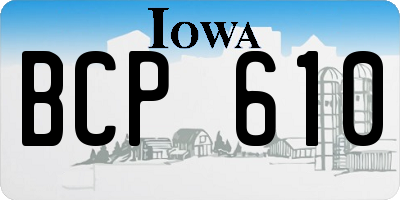 IA license plate BCP610