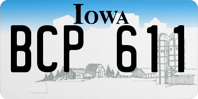 IA license plate BCP611