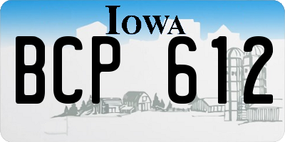 IA license plate BCP612