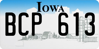 IA license plate BCP613