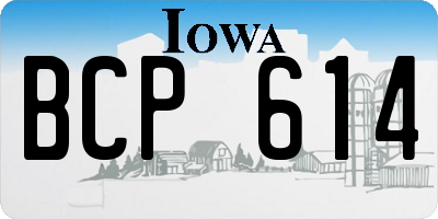 IA license plate BCP614