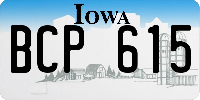 IA license plate BCP615