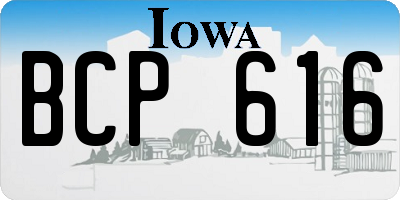 IA license plate BCP616