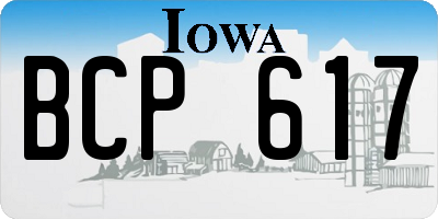 IA license plate BCP617