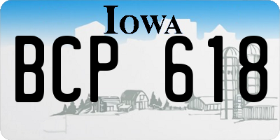 IA license plate BCP618