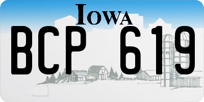 IA license plate BCP619