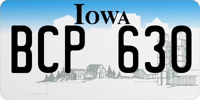 IA license plate BCP630