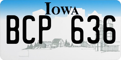 IA license plate BCP636