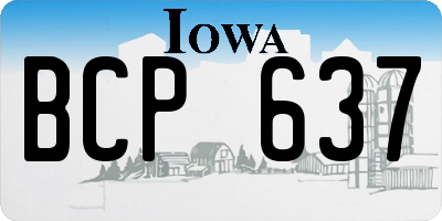 IA license plate BCP637