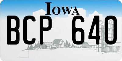 IA license plate BCP640