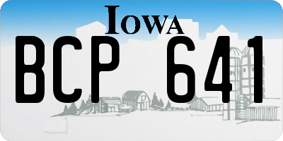 IA license plate BCP641