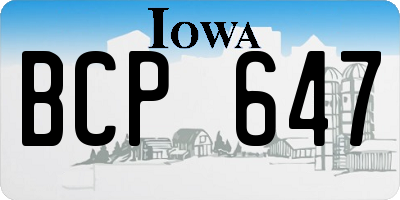IA license plate BCP647