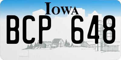IA license plate BCP648