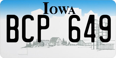IA license plate BCP649