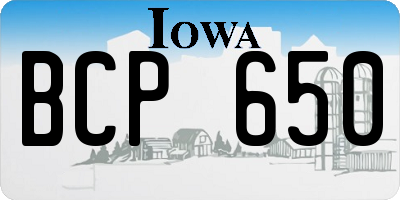 IA license plate BCP650