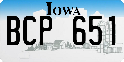 IA license plate BCP651