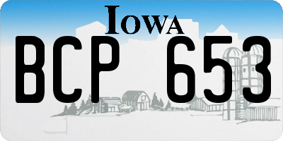 IA license plate BCP653