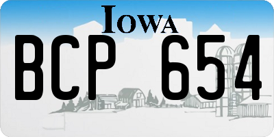 IA license plate BCP654