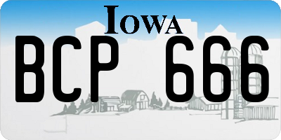 IA license plate BCP666
