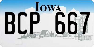 IA license plate BCP667