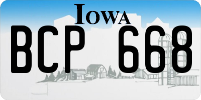 IA license plate BCP668