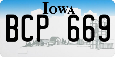 IA license plate BCP669