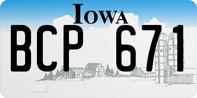 IA license plate BCP671