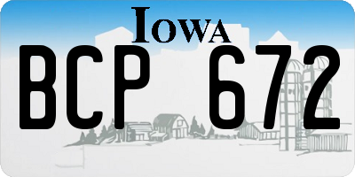 IA license plate BCP672