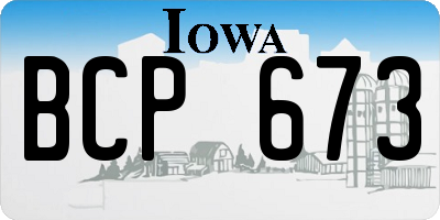 IA license plate BCP673