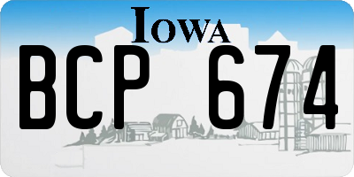 IA license plate BCP674