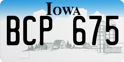 IA license plate BCP675