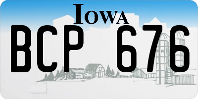IA license plate BCP676