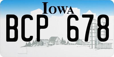 IA license plate BCP678