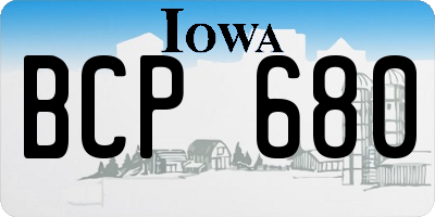 IA license plate BCP680