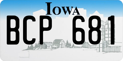 IA license plate BCP681