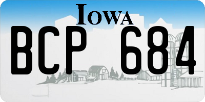 IA license plate BCP684