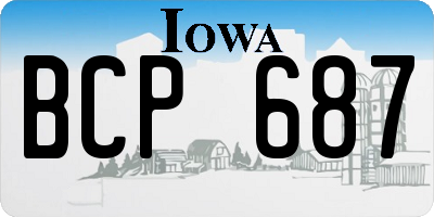 IA license plate BCP687