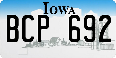 IA license plate BCP692
