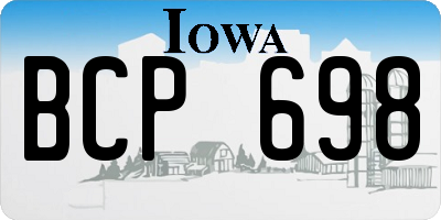 IA license plate BCP698