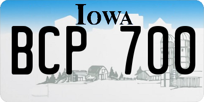 IA license plate BCP700