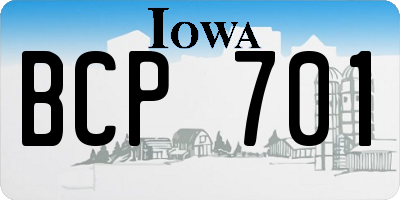 IA license plate BCP701