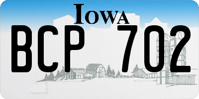 IA license plate BCP702