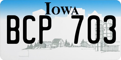 IA license plate BCP703