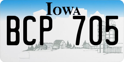 IA license plate BCP705