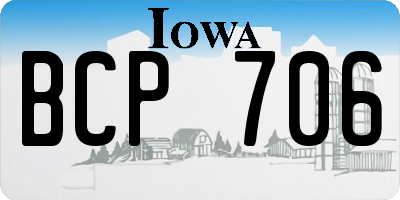 IA license plate BCP706