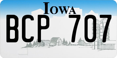 IA license plate BCP707