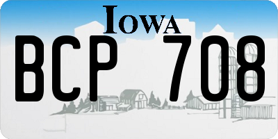 IA license plate BCP708